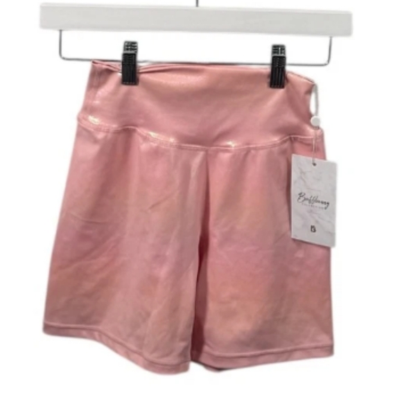 💕NWOT Buffbunny Juicy Holographic Set- Pink Halter Top & Shorts-Bailey - Picture 3 of 8